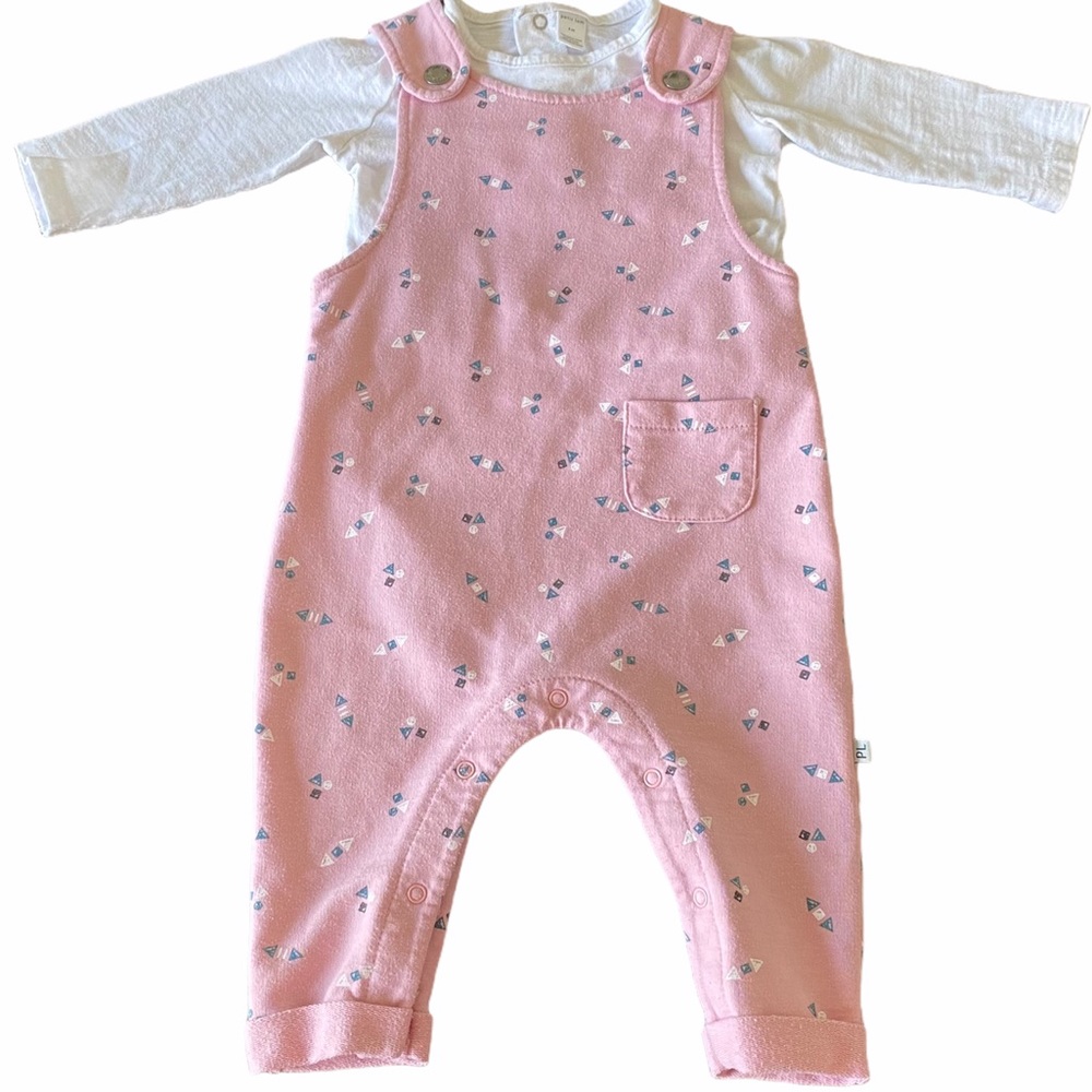 Petit Lem Baby Girl Overalls Pink Set 6 months